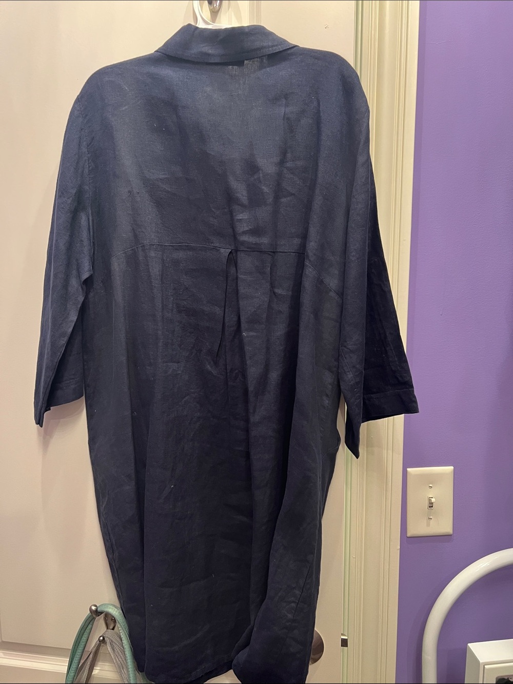 Navy Longline Linen Blend dress **** dress - Picture 3 of 3